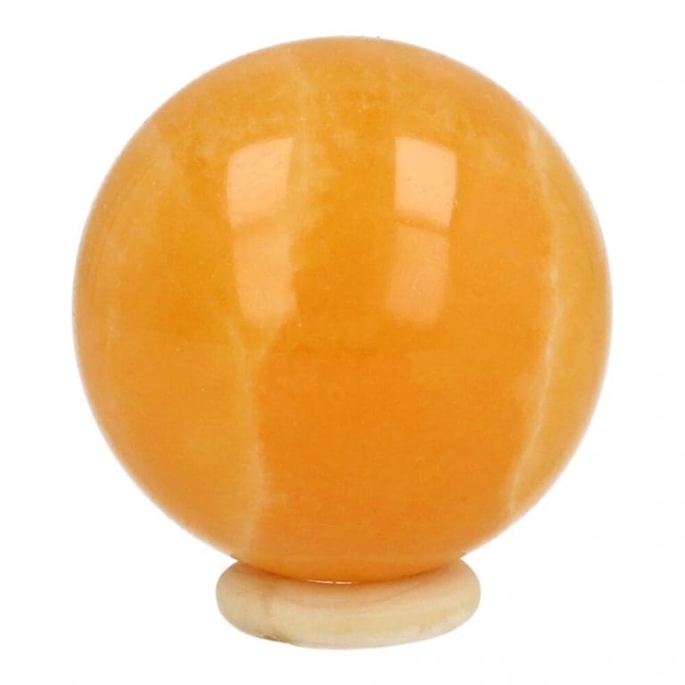 Oranje calciet bol met diameter van 5cm
