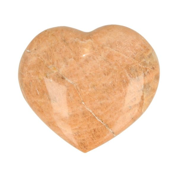 Leuk perzik maansteen hartje van 54mm breed