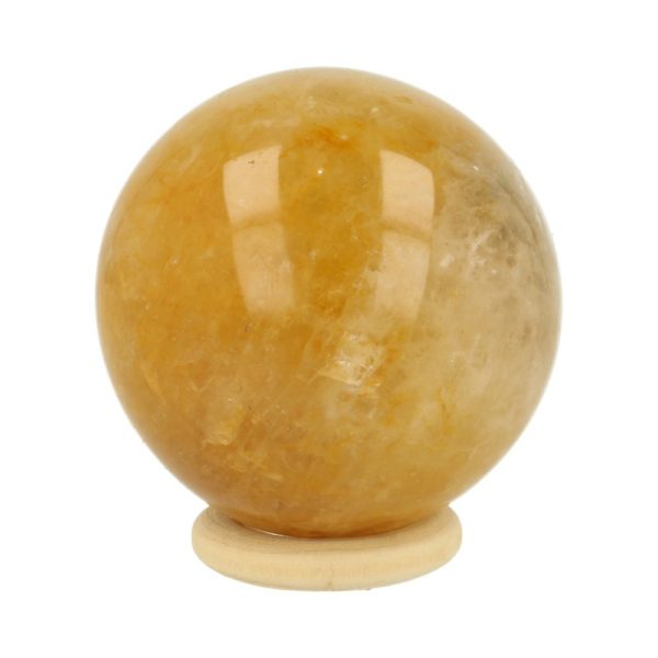 Fijn formaatje golden healer bol met diameter van 55mm op houten ring