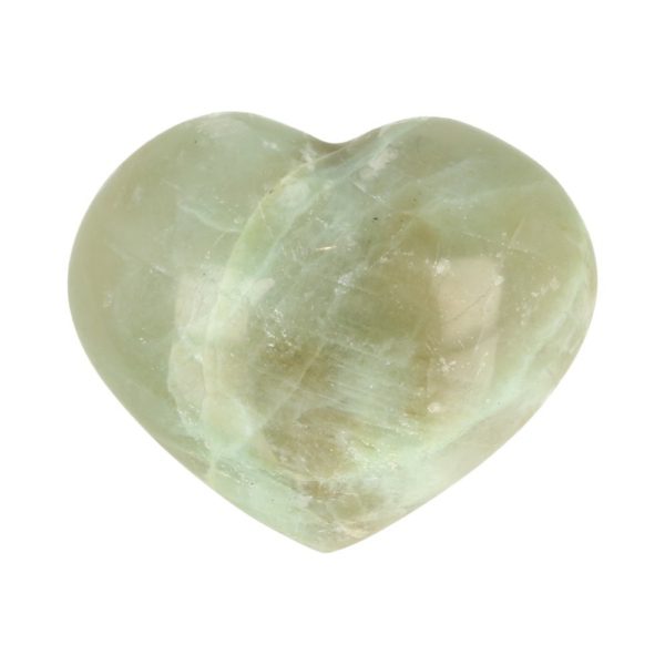 Leuk groene maansteen hartje van bijna 6cm breed