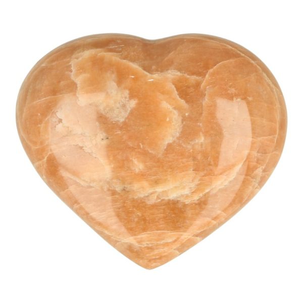 Mooi perzik maansteen hart van ruim 7cm breed